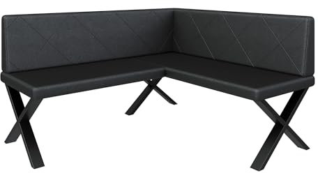 FURNISTAR Eckbank Akiko Metal X - Eckbankgruppe für Ihrem Esszimmer, Küche modern, Sitzecke, Essecke. Perfekt für Küche, Büro und Rezeption. Solide und Starke Verarbeitung. (168x142-Rechts-Soft11)