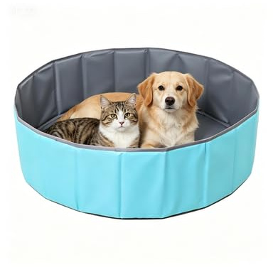 Lotvic Piscina de pelotas plegable para bebés, piscina de bolas para niños, piscina redonda portátil para bebés, alberca de bolas para bebés, niños, niñas, perros, gatos, interiores y exteriores (80