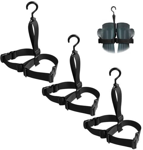 Angler Stiefel Aufhänger, Verstellba Gürtelaufhänger zum Trocknen von Wader Rack Aufbewahrung Passt alle Angelstiefel und Wathosen, Stiefel Wader Hanger, Kofferraum Aufhänger für Wathose (3 Stück)