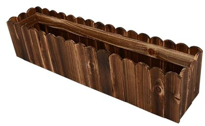 Dualoai Blumentopf Aus Holz, Rechteckiger Pflanzenbehälter, Eimer, Tischpflanzgefäß, Mittel