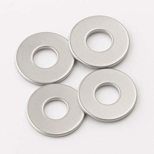 M4 Washers for Screws - M4 x 12 x 1.5mm (50 Pack) Metal Flat Penny Washers for Bolts - A2 Stainless Steel Plain Round (50pc)