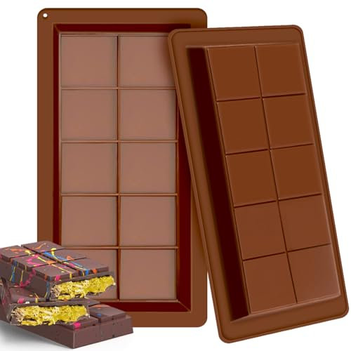 CHANCCI Silicone Ice Stampi Barretta di Cioccolato, 2 PCS Profonda Barretta di Cioccolato Stampo, spessore Barretta di Cioccolato, Silicone Stampo Barretta di Cioccolato per Dolci Pralina Cioccolato