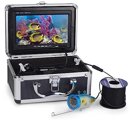 ARTGOS Fischfinder Unterwasser-Angelkamera 7 Zoll 1000TVL wasserdichte Video-Unterwasserkamera 24PCS Infrarotlampe Eisfischen 30 Mete Wasserdichter Unterwasser-Fischfinder