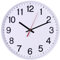 OFFICER PRODUCTS Reloj de Pared de plástico, 30 cm, Color Blanco, números arábigos, Reloj de Pared silencioso, para Escuela, Oficina, salón, Cocina, analógico, Moderno, Redondo, Decorativo