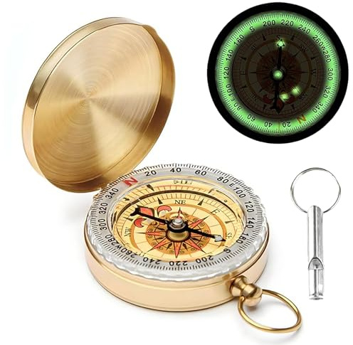 Kompass Outdoor, Clamshell Orientierungskompass, Wasserdicht Kompasses, Portable Messingkompass, Taschenkompass, Kompass zum Wandern für Camping Wandern Jagd und Aktivitäten im Freien