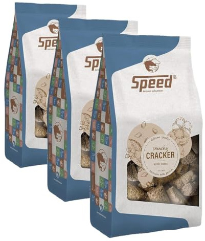Speed Delicious speedies Cracker, Pferdeleckerli mit wertvollen Leinsamen, knusprig gebackene Cracker, Beste Zutaten (0,5 kg) (Packung mit 3)