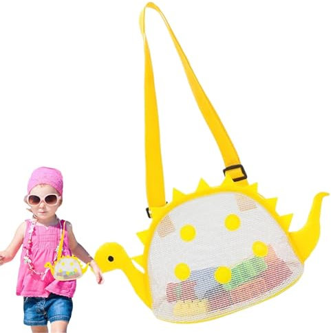 Wuyooprt Mesh-Strandtasche, Mesh-Tasche für Strandspielzeug - Dinosaurierförmige Kinder-Einkaufstasche, große Netz-Strandtasche,Mehrzweck-Strandtasche für Kinder, Strandspielzeug, Netztasche für