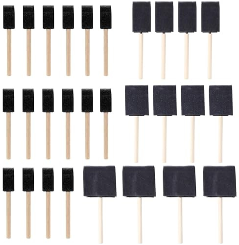 28 PCS Foam Brushes Sponge Brushes for Painting, Sponge Paint Brushes, Foam Brushes for Wood Stain, Foam Paint Brushes Perfect for Arts Crafts Cleaning Wood Stain Brush for Wood Stain Paints