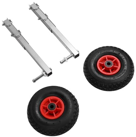 Boat Launching Wheel, 2Pcs Stainless Steel with Quick Release Pins Boat Transom Launching Wheel Inflatable Boat Wheels for Inflatable Boats, Rafts, Dinghies, and More