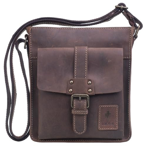 Cactus Brown Leather Front Pocket Cross Body Bag - 7194 81