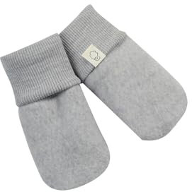 Dilling Fäustlinge aus natürlicher Merinowolle für Babys - Hellgrau meliert Einheitsgröße