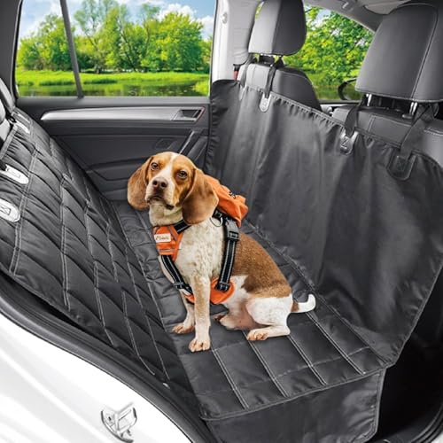 Buithafu Hundedecke Auto Rücksitz, Wasserdicht und Kratzfest Abnehmbar und Waschbar, Hundedecke Auto Rückbank Hardsole, 162.5×152.4CM Universeller Hundematte Rückbank,Hunde Autodecke Für PKW LKW SUV