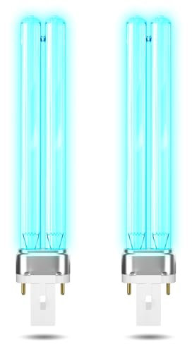 BrightArk 9W G23 PLS Replacement UV Bulb 2Pack UV Bulbs Lamp Ultraviolet Steriliser Light for Pond UVC Clarifiers and uv Pond Filters