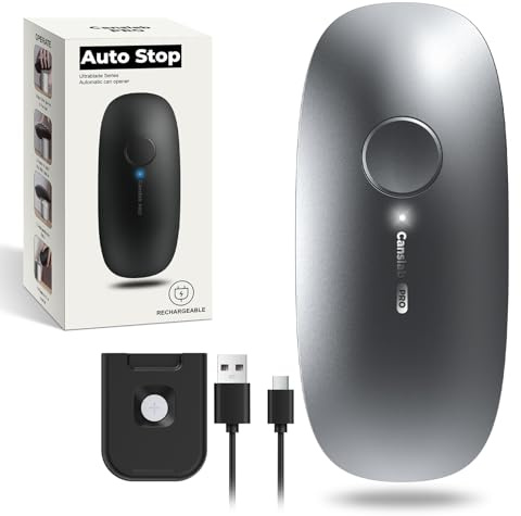 Canslab Ultrablade Pro – Elektrischer Dosenöffner über USB wiederaufladbar für die Küche für Senioren mit Arthritis, automatischer Stopp One-Touch, automatischer Dosenöffner, glatte Kanten, kleiner