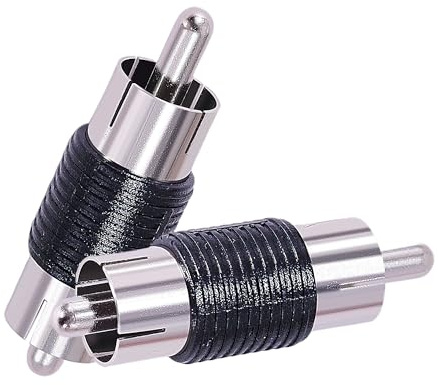 CNARIO 2PCS RCA Male to Male Coupler Barrel Adapter for AV/TV