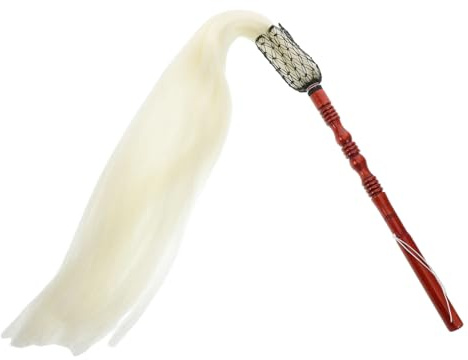 Toyvian Plumero Flexible de Madera y Lino para Práctica de Taichi, Diseño Tradicional, Agarre Cómodo y Uso Versátil en Decoración del Hogar