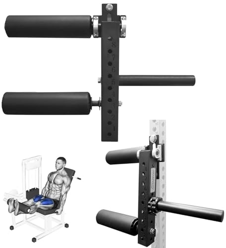AHTAPFON Leg Extension Attachment,Leg Squat Roller Rack Mount,Adjustable Leg Extension Machine Leg Curl Machine for Home Gym,Fit Add 2″ Weight Plates,Diameter 12cm Thickened Foam