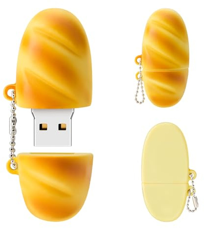 BORLTER CLAMP 64GB USB Stick Cute Flash Drive Bread Shaped Memory Stick Novelty USB Drive Pendrive Thumb Drive Gift for External data Storage