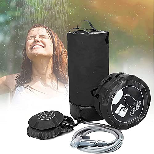 Tragbare Druckdusche mit Fußpumpe, 11 l Außendüse für Camping, Wandern, Rucksackreisen, Strand, Reisen, Rot