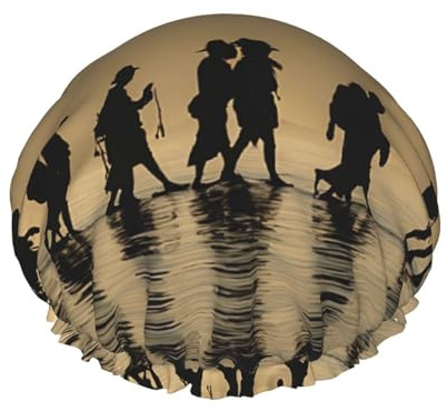 Many Zombie -Print Extra Large Waterproof Shower Cap-Double Layer Protection For Long/Curly Hair - Reusable & Travel Friendly.