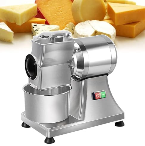 CAFIEDR Rallador de Queso eléctrico de 40 kg/Hora, triturador de Queso Comercial, triturador Giratorio de Acero Inoxidable, para Queso, Mantequilla, Pan y Salvado, 0,75 HP/550 W