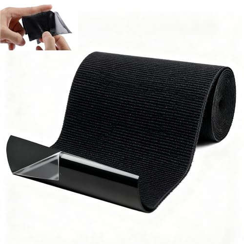 Reparatur Stoff Selbstklebend Schwarz für Cabrio Verdeck Kleidung,10cmx1.6m | Wasserfestes Material, Witterungsbeständig, Individuell Zuschneidbar, Kein Bügeln oder Nähen