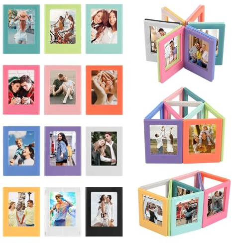 DUTIFUL 12 Stück Magnetische Bilderrahmen Mini Bilderrahmen Bunte Magnetbilderrahmen Kreative DIY Magnetische Fotorahmen Kühlschrank Mini Fotorahmen für Kühlschrank Desktop