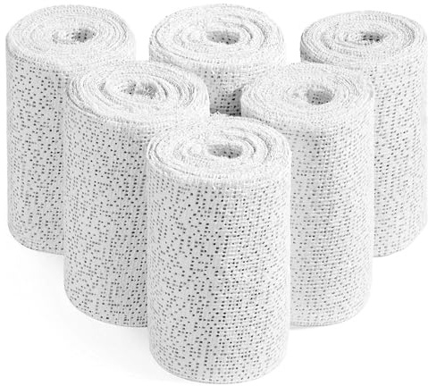 Sayudar Gibsbindenden zum Basteln - 6 Rollen 10cm*270cm Gipsbinden Gipsabdruck Set, Gipsbinde Rolle Schnell Trocknend für der Medizin oder im Modellbau Baby Bauch Modellbau Kunst