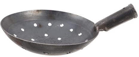 Housoutil Cucharón Metálico para Limpieza de Canalones 23 Cm con Agujeros, Pala de Hierro para Jardinería, Eliminación de Lodos y Hojas, Herramienta Manual para Drenajes Agrícolas