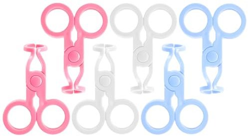 PERSELOSO 6pcs Cosmetic Lens Tweezers and Remover Tool Set with White, Pink, Blue Clips for Contact Lens Care and Eye Contacts Handling