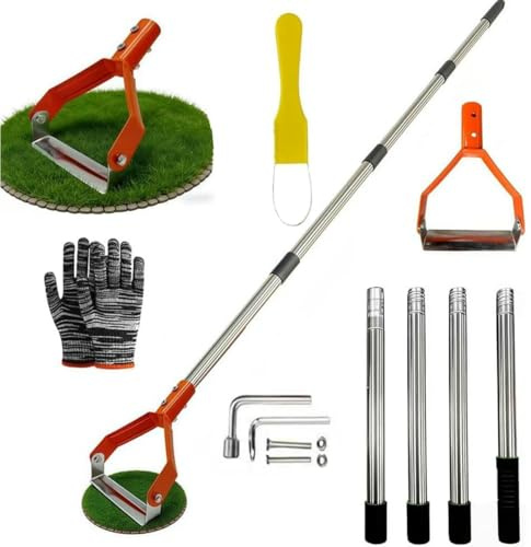 RIRIDAMAI Gartenhacke mit stiel 163cm für Unkraut, Steigbügelhacke, Unkrauthacke 14cm Breit, Unkraut Entferner Gerät, Unkrautjäter für lockern jäten des Bodens Gartenzubehör zum entfernen von Unkraut
