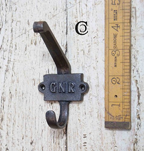 Black Country Metal Works Cast Antique Iron 2 Part Double Coat Hook GNR - 110mm