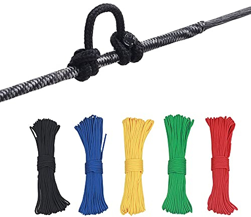 SHARROW 6 meter Bågskytte D Loop Rope D Ringa Aluminium U Nock Bågsträng Släpp Spännehjälp Compound Båge Jakt Skjutningstillbehör (Gul)