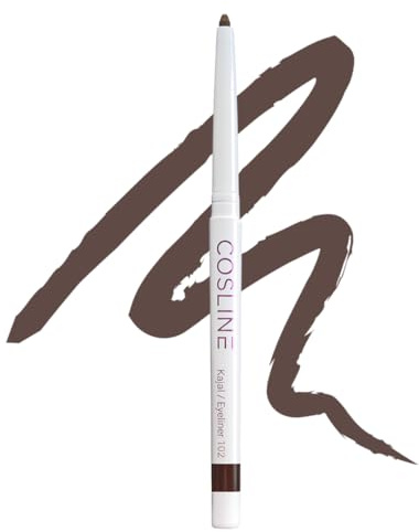 COSLINE Kajal Eyeliner Braun 102, Wasserfest, Cremig, Stark pigmentiert