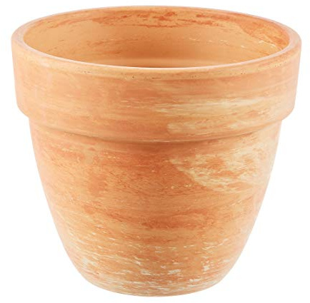 Spang Pflanztopf Levante, orange, Ø 34.5 cm, Höhe 29 cm | marmoriert, Terrakotta