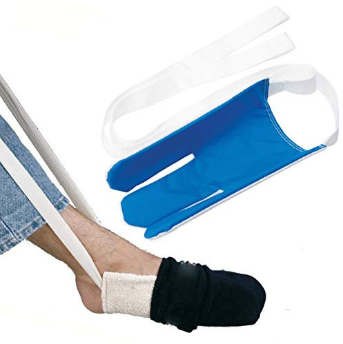 Fairman Flexible Socks Aid Easy on and Off Stocking Slider Sock Puller Aid Sock Helper for Elderly/Pregnant or Those with Reduced Mobility to Put on Their Socks Without Bending Down(Navy Blue)
