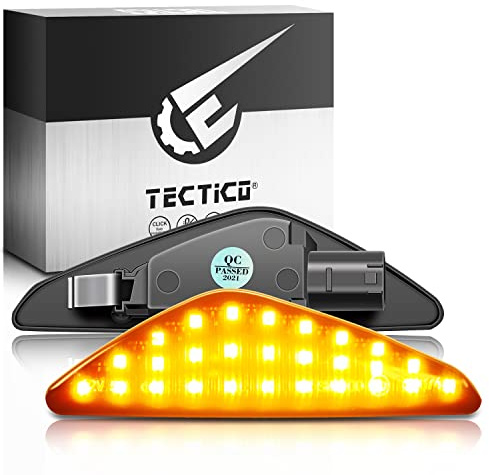 TECTICO Blinkers Sidoblinkers Gul Ultra Bright E9 Bil Indikator Kompatibel med BMW X3 F25 X5 E70 X6 E71 E72, 2 Bitar