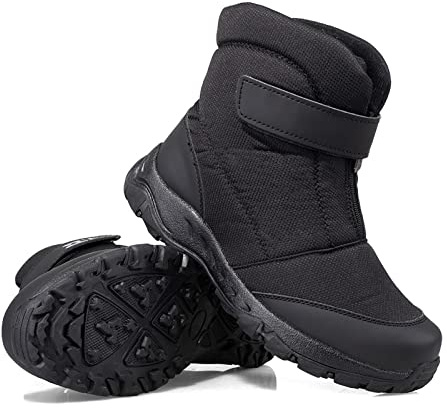 TDHLW Chaussures d'hiver Hommes imperméables Chaussures de Neige doublées Chaudes Bottes Courtes Bottes d'hiver Hommes Chaussures de Trekking Bottes d'hiver Bottines antidérapantes,Noir,42