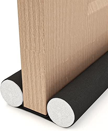 Boudin de Porte Isolant avec Tissu Oxford écologique, HASA zone 93cm Boudin de Porte Libre de Couper, Boudin de Porte Double pour Portes Intérieures 3-5 cm, Noir