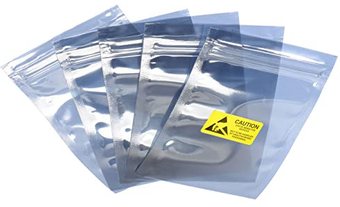 Rebower Anti Static Bags ESD Shielding Bags Resealable with Labels, [for Electronic Device GPU Hard Drive SSD HDD Motherboard] - 3x5inch/100pcs