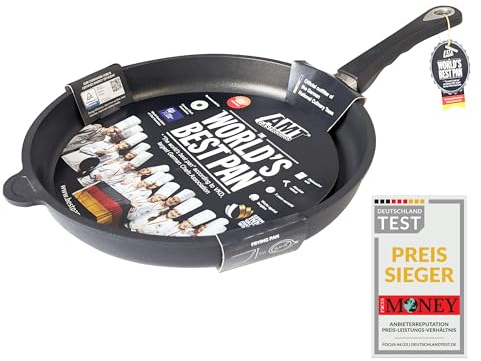 AMT Gastroguss The World´S [.] Frying pan Induction, Diameter 32 cm, Height 5 cm, cast Aluminium (Aluminium), Lotan® Non-Stick Coating for Fat-Free-Frying, AMZN-I-532-E