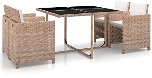 Festnight Gartenmöbel Set 4 Personen Sitzgruppe Garten Essgruppe Holz Gartentisch mit 4 Stühlen Set Gartengarnitur Sitzgarnitur Terrassenmöbel Gartensessel Esstisch Holzisch Massivholz Akazie