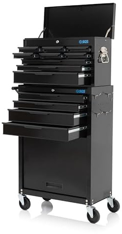 SGS Mechanics 13 Drawer Large Tool Box Chest & Roller Cabinet, Steel Secure Lock