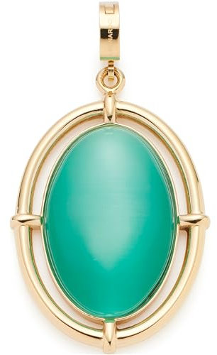 JEWELS BY LEONARDO Anhänger Clip & Mix Linda • Ketten-Anhänger aus goldfarbenem Edelstahl • ovaler, türkisfarbener Cateye-Stein • Clip M (4,8 mm Ø) • Schmuck Geschenk für Frauen • 023605