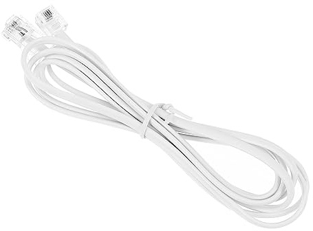 Homoyoyo Cavo Telefonico Bianco 4 Fili in Rame e Pvc, Cavo di Collegamento Rj11 a Rj45 6p4c a 8p8c, Ricambio Plug-n-play per Casa e Ufficio