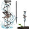 Udbrud Pluviomètre de Jardin en Verre, 17cm Pluviomètres en Verre avec Piquet Détachable Pluviomètre en métal Pluviomètre Décoratif Pluie Tube de Mesure pour Jardin, Pelouse, Extérieure