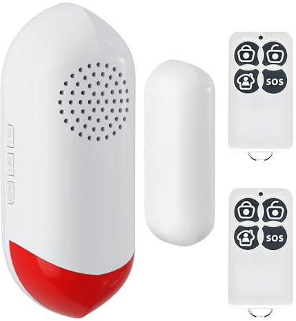 Türalarm und Fenstersensor Kontakt, OOCOME Magnetischer Funkeln Türgong Alarm Einbrecher, alarmanlage Haus mit 2 Fernbedienungen, 16 Gongs, einstellbare Lautstärke für Geschäft Garage Büro Sicherheit