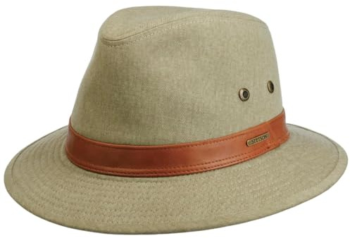 Stetson Cotton Traveller Outdoorhut Zeitloser Unifarbener Hut mit Metallösen Komfortabel Herren Ganzjährig