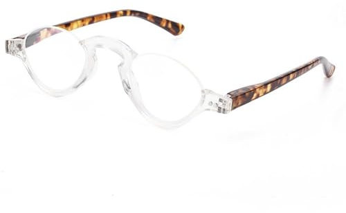 GSKDZG Halbmond Lesebrille Retro Halbrahmen Presbyopische Brille Herren Damen Computerbrille Blaulichtfilter Brille +1.5 +2.0 +2.5(Clear,+2.5)