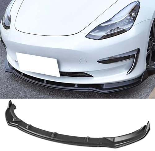 CHIESMA Front Lip for 2017-2023 Tesla Model 3 Sedan Matte Black ABS Front Splitter Air Dam Spoiler Protector